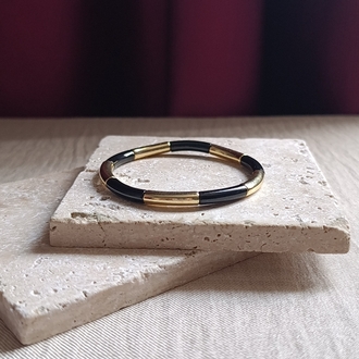 Gold-Siyah Lastikli Bileklik