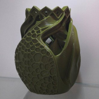 Organik Dokulu Modern Vazo (Voronoi Desenli) (15cm)