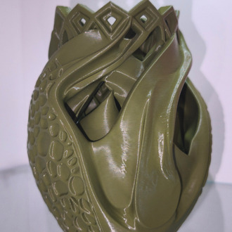 Organik Dokulu Modern Vazo (Voronoi Desenli) (15cm)