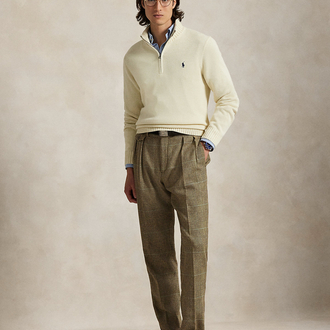 RL  Beyaz Half-Zip %100 Cotton 