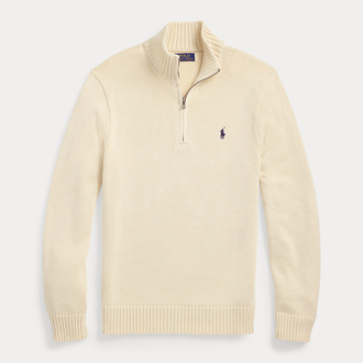 RL  Beyaz Half-Zip %100 Cotton 