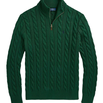 RL yeşil Half-zip %100 cotton Knitwear