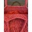 kırmızı püsküllü raffia omuz çantası