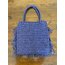 Lacivert püsküllü raffia çanta. 