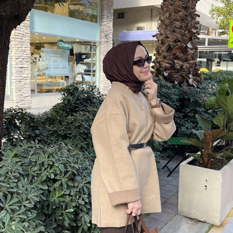 Kaşe Dokulu Oversize Kazak