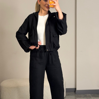 Siyah Smart Casual Takım