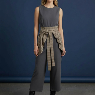 Belted Plaid Waist Piece