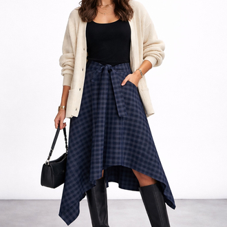 Belted Plaid Waist Piece