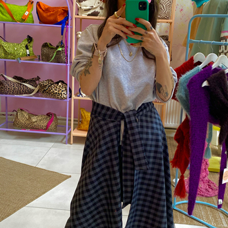 Belted Plaid Waist Piece