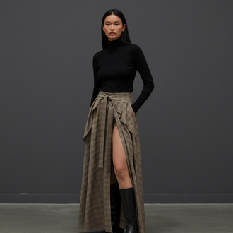 Belted Plaid Waist Piece
