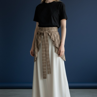 Belted Plaid Waist Piece
