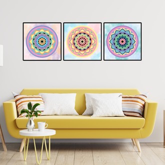 Mandala 3'lü Set (Pastel)