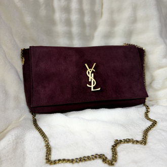 YSL(Çift Taraflı)Deri & Süet Bordo