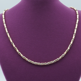 Bambu Form Kolye (Gold-Silver)