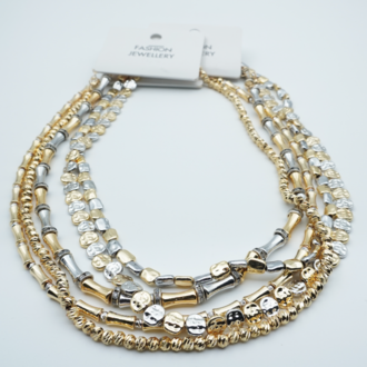 Bambu Form Kolye (Gold-Silver)