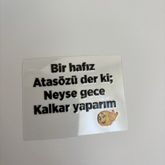 Dayanıklı etiket- bir hafız atasözü