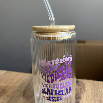 Bambu kapaklı bardak- lila