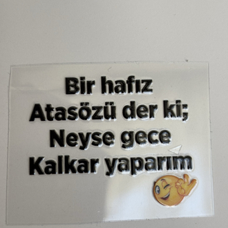 Dayanıklı etiket- bir hafız atasözü