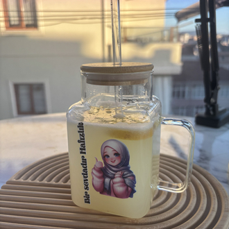 Bambu kapaklı bardak