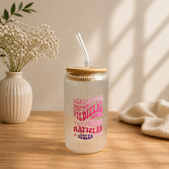 Bambu kapaklı bardak- pembe