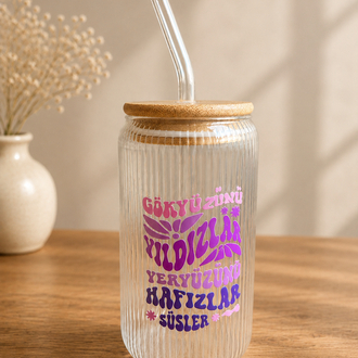 Bambu kapaklı bardak- lila