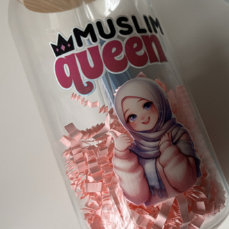Müslim Queen bambu kapaklı bardak