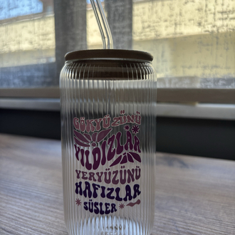 Bambu kapaklı bardak- lila