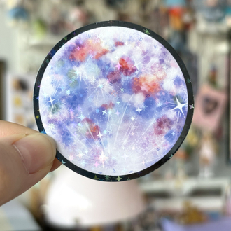 moon - holo sticker