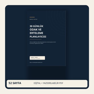 30 Günlük Odak ve Erteleme Planlayıcısı