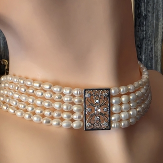 Gerçek İnci Choker Kolye 