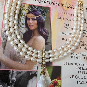 Gerçek inci Choker kolye