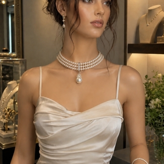 Gerçek İnci Choker Kolye 