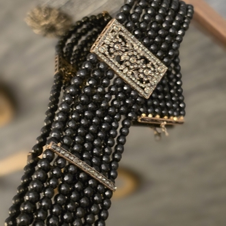 Faset Kesim Oniks Doğaltaş Choker Kolye