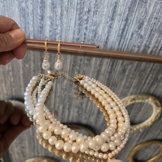 Gerçek İnci Kolye ve Küpe
