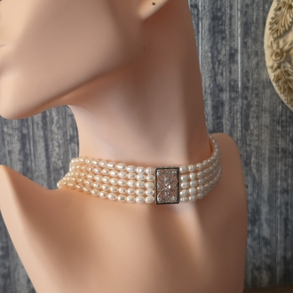 Gerçek İnci Choker Kolye 