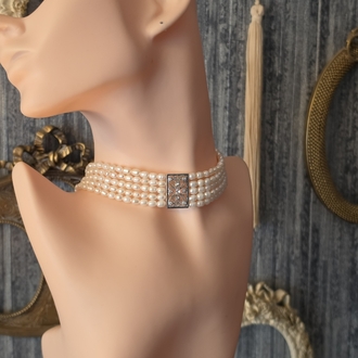 Gerçek İnci Choker Kolye 