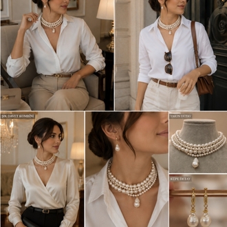 Gerçek İnci Kolye ve Küpe