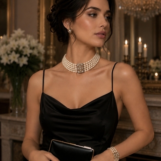 Gerçek İnci Choker Kolye 