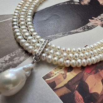 Gerçek İnci Choker Kolye 