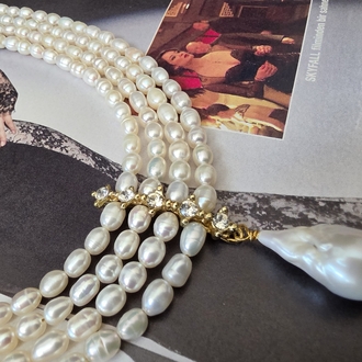 Gerçek 4 sıra İnci Choker Kolye(Sadece Kolye Fiyatıdır)