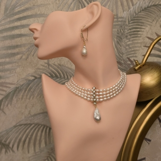Gerçek 4 sıra İnci Choker Kolye(Sadece Kolye Fiyatıdır)