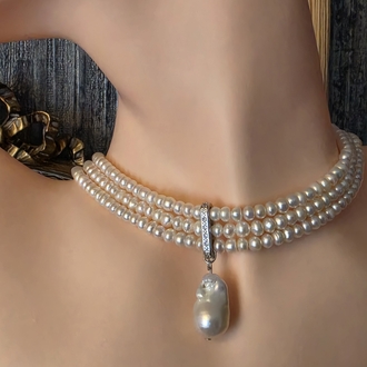 Gerçek İnci Choker Kolye 