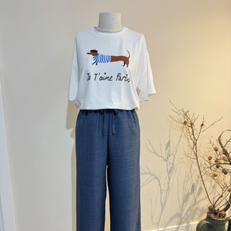 Uzun köpek figürlü Tshirt