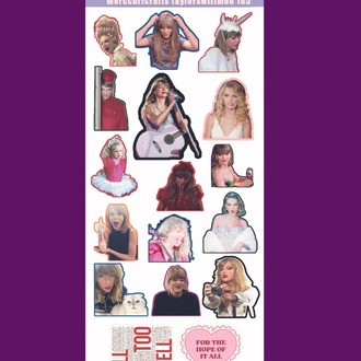 3'lü Sticker (49 adet) Taylor Swift Mod Sticker Seti - Planner