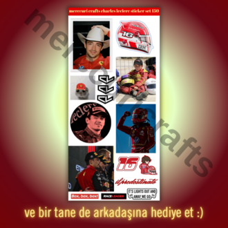 Charles Leclerc F1 Sticker Seti (34+ adet, Yüksek Kaliteli) - Defter, Ajanda