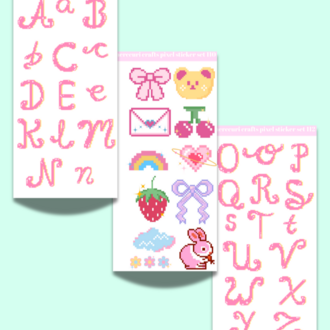 Pixel Sticker Set - 205+ Adet Çıkartma - Scrapbook, Ajanda