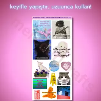 Liminal Sürreal Sticker Seti (34+ adet Yüksek Kaliteli) - Defter Ajanda, Laptop