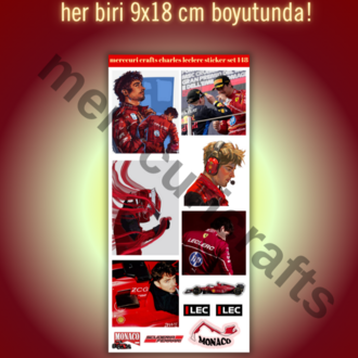 Charles Leclerc F1 Sticker Seti (34+ adet, Yüksek Kaliteli) - Defter, Ajanda
