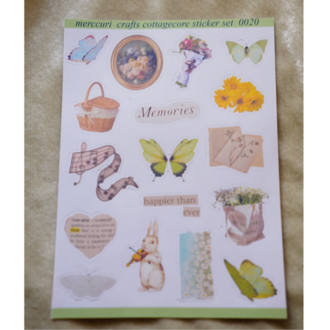cottagecore sticker etiket kağıdı (17 adet sticker) ajanda defter scrapbooking folklore
