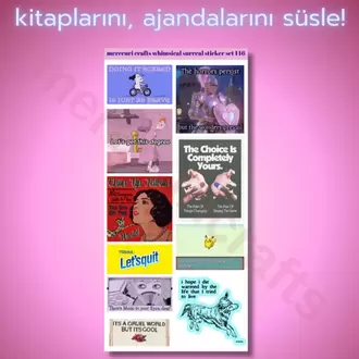 Liminal Sürreal Sticker Seti (34+ adet Yüksek Kaliteli) - Defter Ajanda, Laptop